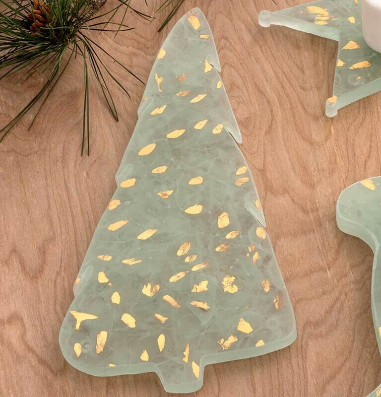 Annieglass Elements Holiday Tree Gold EL103