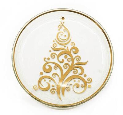 Annieglass Holiday Gold 8 1/2 Inch X-Mas Tree Plate CT103G, MPN: CT103G, UPC: 690432103457