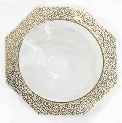 Annieglass Mosaic Gold 14 3/4 Inch Serving Bowl MS111G, MPN: MS111G, UPC: