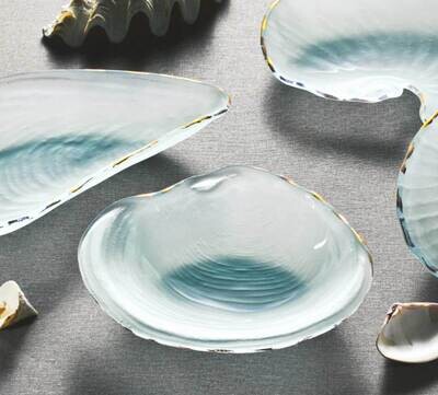 Annieglass Shells Gold 8 X 8 1/2 Inch Clam Shell SS222G, MPN: SS222G, UPC: 690432222240