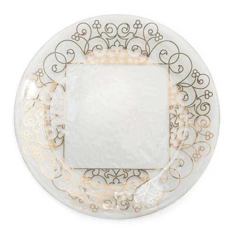 Annieglass Tracery Gold 10 Inch Dinner Plate TC106G