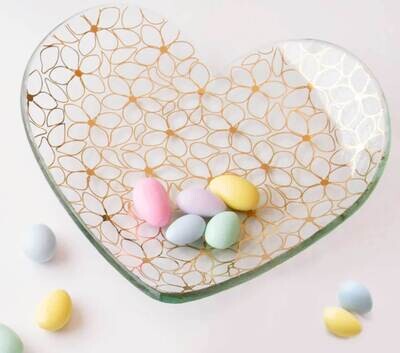 Annieglass Hearts Gold 7 Inch Daisy Chain Heart Plate DC100G, MPN: DC100G, UPC: