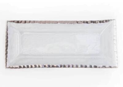 Annieglass Edgey Platinum 13 1/2 X 6 Inch Tray E214P, MPN: E214P, UPC: 690432214009