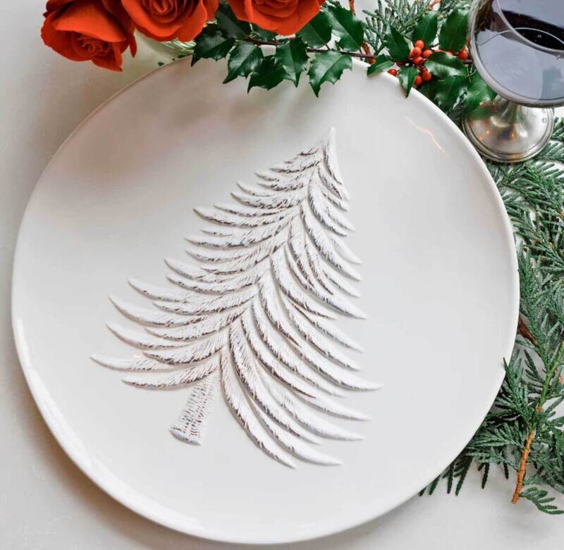 Arte Italica Foresta Holiday Platter in White FOR6010W