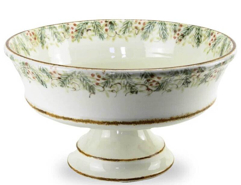 Arte Italica Natale Footed Serving Bowl NAT4331
