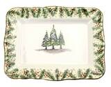 Arte Italica Natale Scalloped Med. Rectangular Tray NAT6835