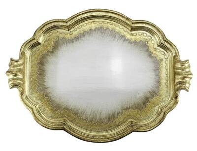 Arte Italica Florentino Wooden Tray Antique Gold Large FLO301G