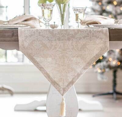 Crown Linen Designs Runner Imperial Jacquard Beige 18&quot; x 108&quot; RA20108