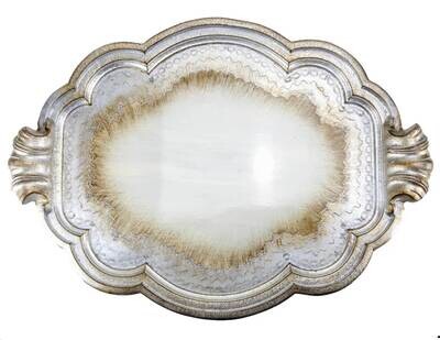 Arte Italica Florentino Wooden Tray Antique Silver Large FLO301S