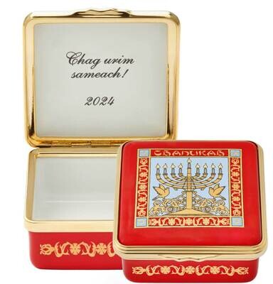 Halcyon Days 2024 Hanukkah Enamel Box ENHK240658G, MPN: ENHK240658G,