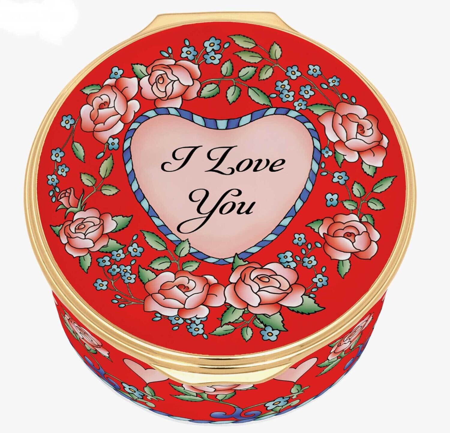 Halcyon Days I Love You Deco base Enamel Box ENILY0101G, MPN: ENILY0101G, 5056327815433