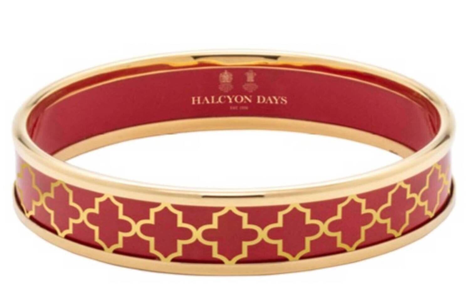 Halcyon Days 1cm Agama Red Gold Medium Bangle Bracelet PBAGA0610GM