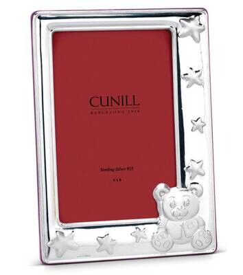 Cunill America Teddy Stars Pink 4x6 Inch Picture Frame .925 Sterling Silver 33946P, MPN: 33946P