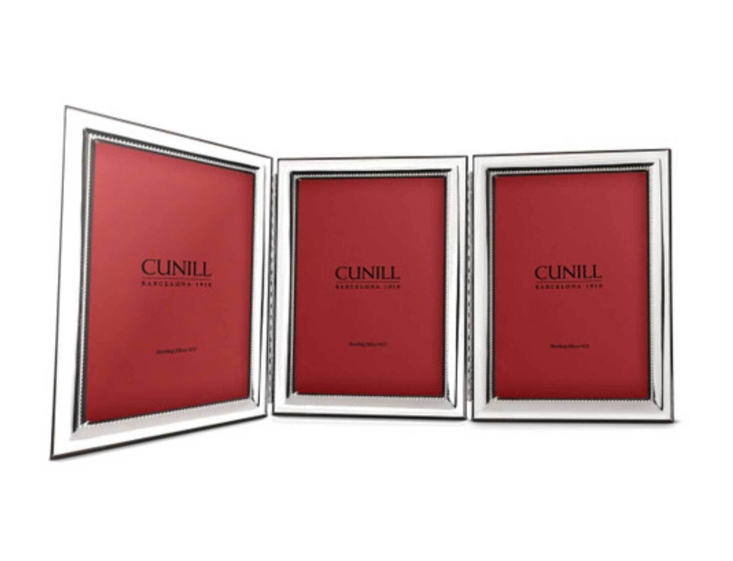 Cunill Isabella Hinged Triple 4x6 Inch Picture Frame .925 Sterling Silver 80546T