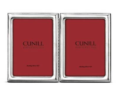 Cunill America Beaded Double 4x6 Inch Hinged Picture Frame Silverplated 50546D, MPN: 50546D