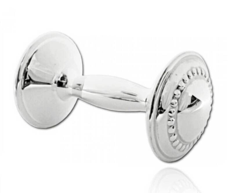 Cunill Classic Bead Barbell Rattle .925 Sterling Silver 205001