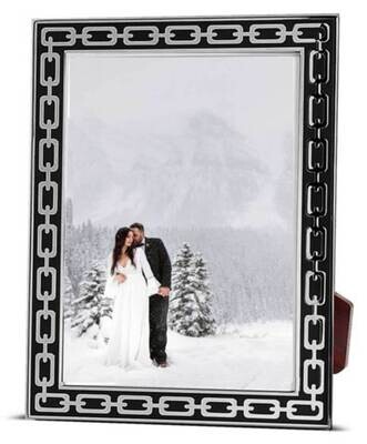 Cunill America Links 4x6 Inch Picture Frame Black Silverplated &amp; Enamel 42446BK, MPN: 42446BK