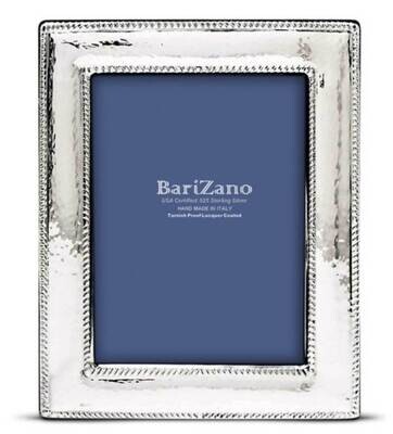 Cunill America Hammered Rope 4x6 Inch Picture Frame .925 Sterling Silver Z91046, MPN: Z91046