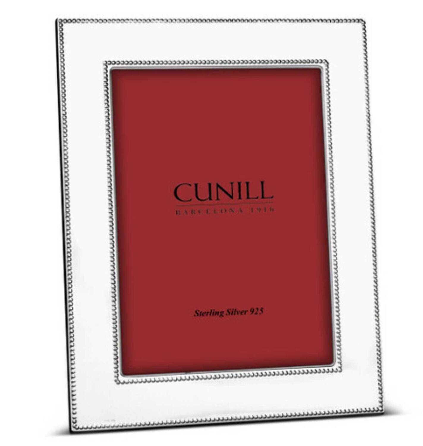 Cunill Double Bead Wide 8x10 Inch Picture Frame .925 Sterling Silver 100079