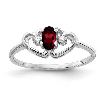 Garnet Diamond Ring 14k white Gold 5x3mm Oval X9719GA/A, MPN: X9719GA/A, 883957640716