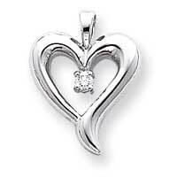 Diamond heart pendant 14k White Gold XP571WAA