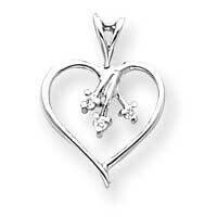 AAA Diamond Heart Pendant 14k White Gold XH25WAAA, MPN: XH25WAAA, 883957240121