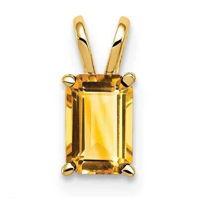 6x4mm Emerald Cut Citrine pendant 14k Gold XP419CI, MPN: XP419CI, 883957237046