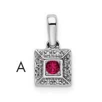 Family Jewelry Synthetic Stone &amp; Diamond Set Pendant 14k White Gold XMPW46/1SY, MPN: XMPW46/1SY, 88…