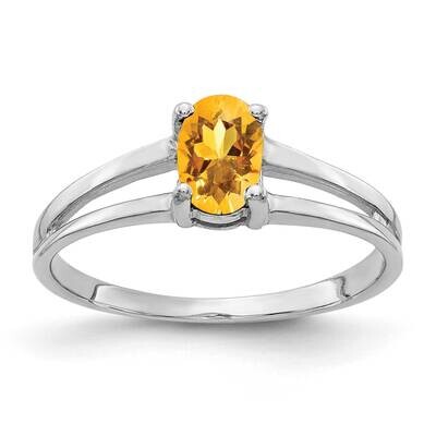 Citrine Ring 14k white Gold 6x4mm Oval Y2074CI, MPN: Y2074CI, 883957707075