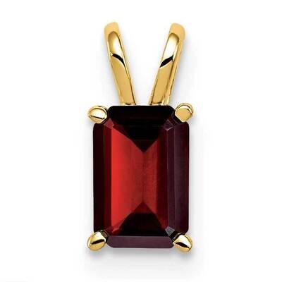 6x4mm Emerald Cut Garnet pendant 14k Gold XP419GA, MPN: XP419GA, 883957207056
