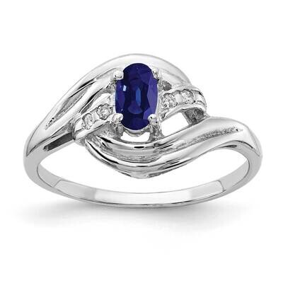5x3mm Oval Sapphire Diamond Ring 14k White Gold X9723S_AA, MPN: X9723S_AA, 883957641997