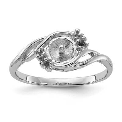 Polished .06ct. Diamond &amp; Cultured Pearl Ring Mounting 14k White Gold Y1922, MPN: Y1922,
