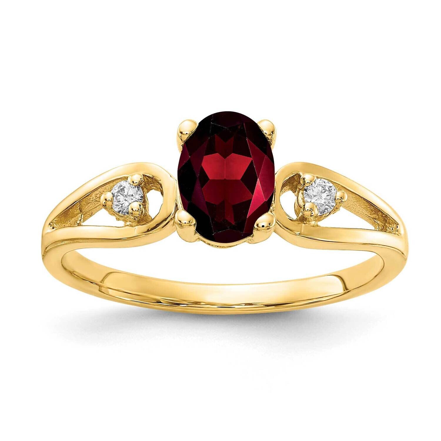 Garnet Diamond Ring 14k Gold 7x5mm Oval Y2189GA/A, MPN: Y2189GA/A, 883957541907