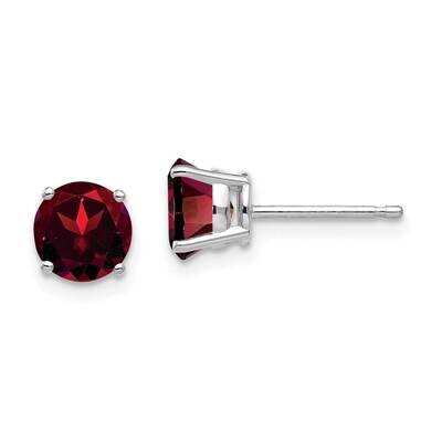 6mm Garnet Earrings 14k White Gold XE73WGA, MPN: XE73WGA, 883957341514