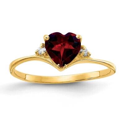 6mm Heart Garnet Diamond Ring 14k Gold Y2185GA_AA, MPN: Y2185GA_AA, 883957651378