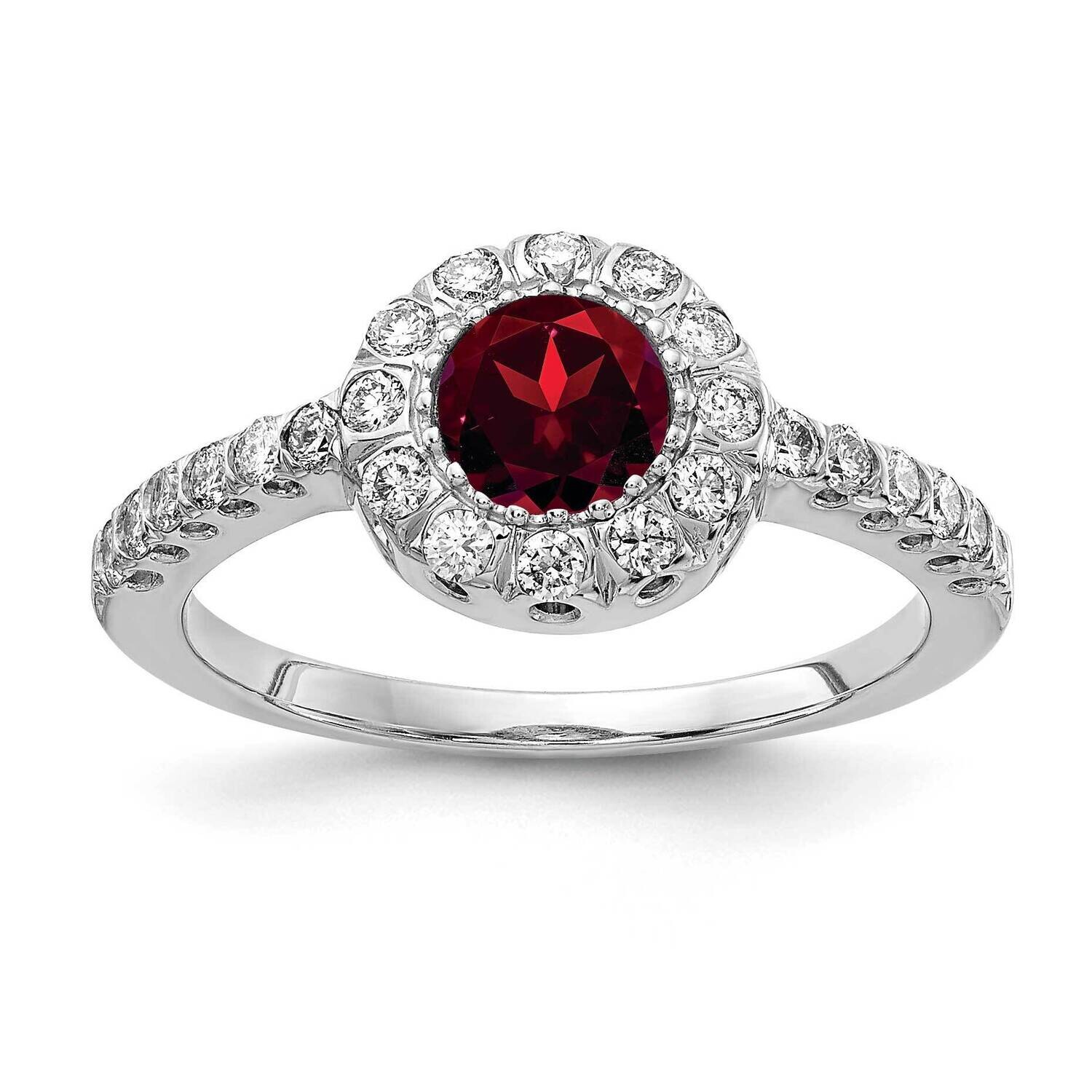 5mm Garnet Diamond Ring 14k White Gold X9641GA_AA, MPN: X9641GA_AA, 883957372112