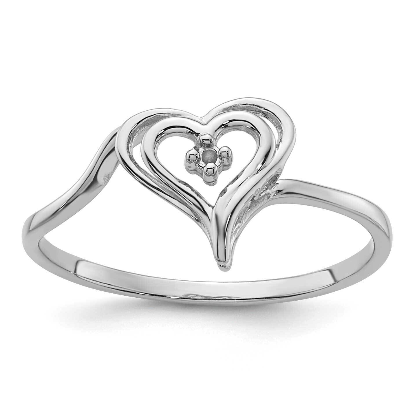 Heart Ring Mounting 14k White Gold Y4178, MPN: Y4178,
