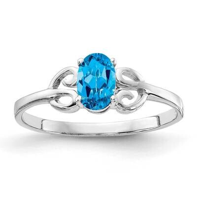 Blue Topaz Ring 14k white Gold 6x4mm Oval X9687BT, MPN: X9687BT, 883957576305