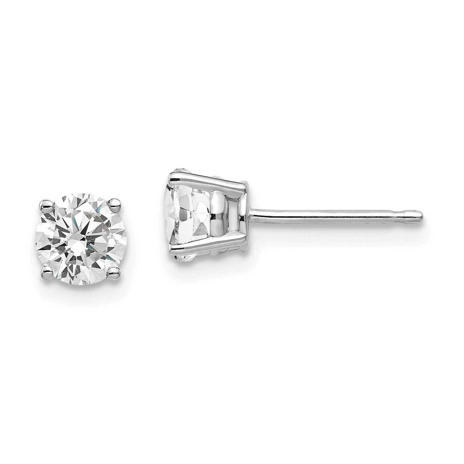 5mm CZ Diamond Earrings 14k White Gold XE72WCZ Diamond, MPN: XE72WCZ, 883957097442
