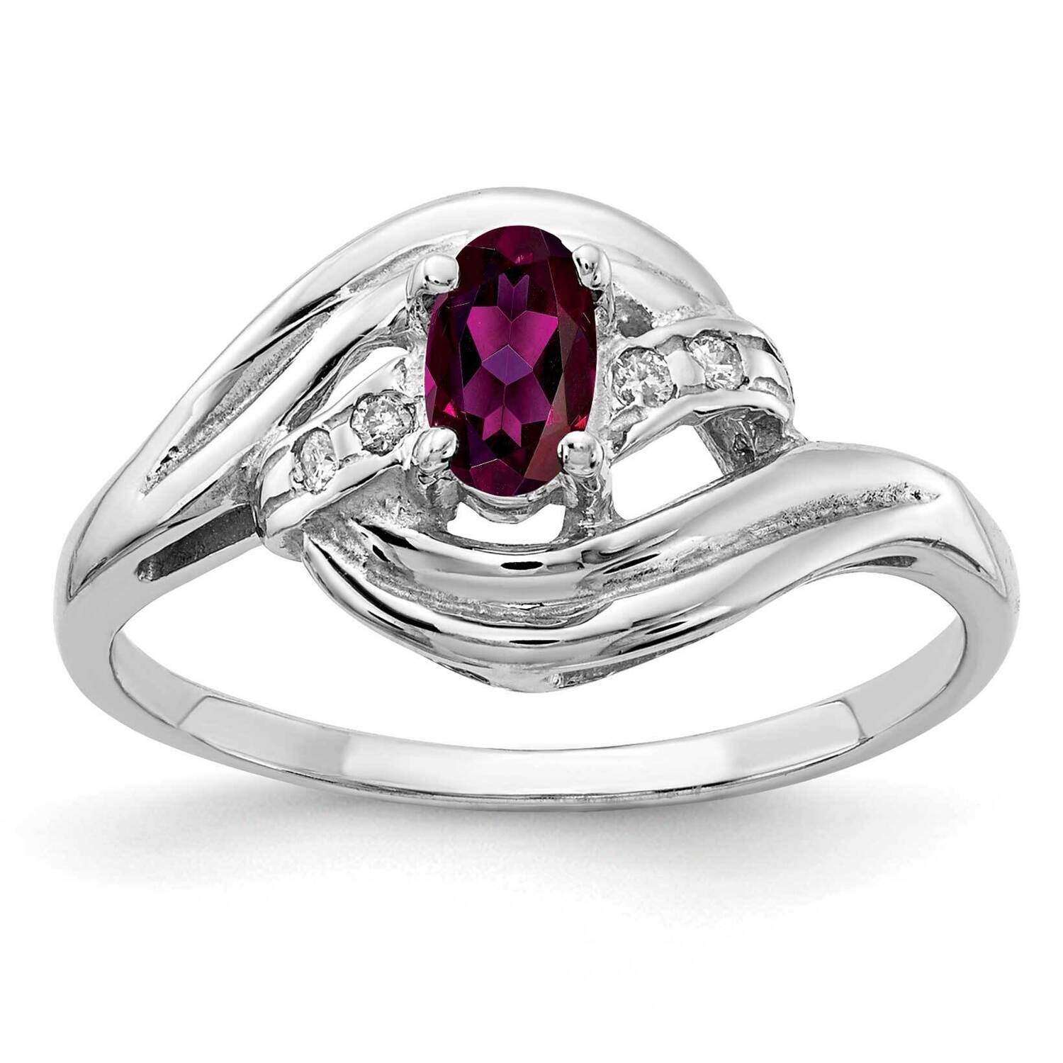 Rhodolite Garnet Diamond Ring 14k white Gold 5x3mm Oval X9723RG/A, MPN: X9723RG/A, 883957641638