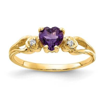 5Mm Heart Amethyst Diamond Ring 14k Gold Y2186AM/A, MPN: Y2186AM_AA, 883957648699
