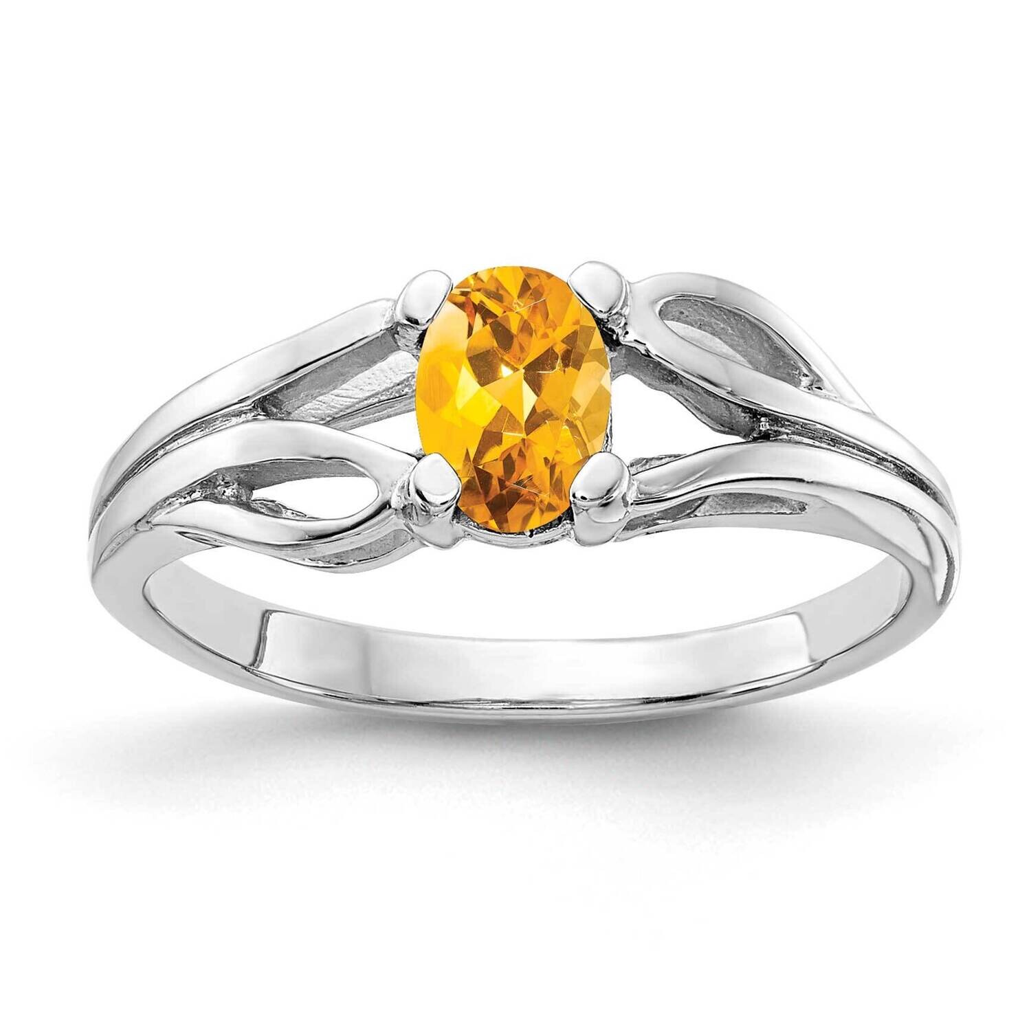 Citrine Ring 14k white Gold 6x4mm Oval Y2097CI, MPN: Y2097CI, 883957707105