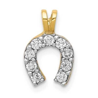 Small Synthetic Diamond Horse shoe Charm 10k Gold 10C979, MPN: 10C979, 886774022628