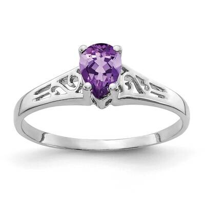 Amethyst Ring 14k white Gold 6x4mm Pear Y2101AM, MPN: Y2101AM, 883957710624