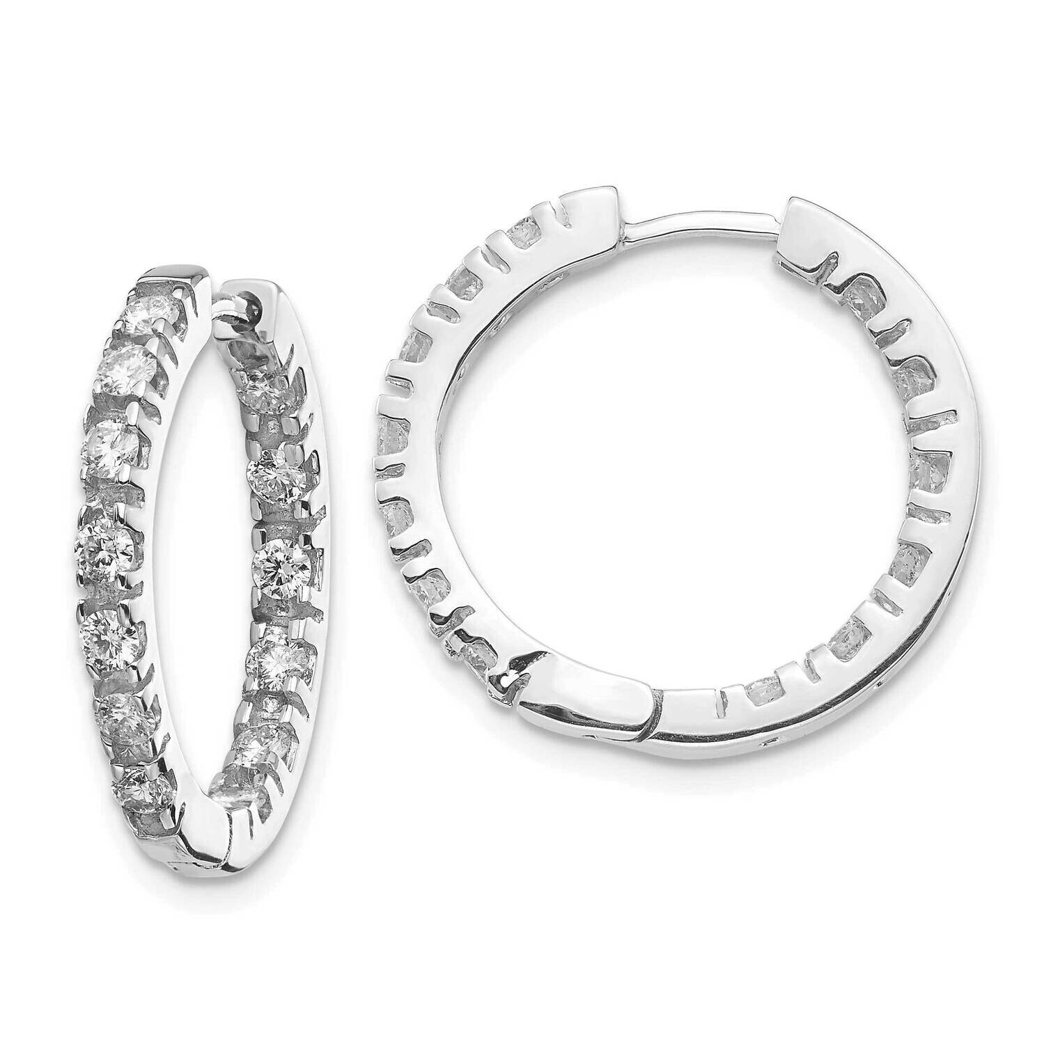 Hinged Hoop Earrings 14k White Gold Diamond Quality: AA XE866WAA