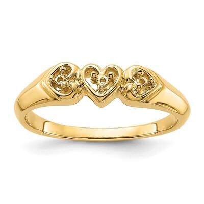 0.05ct. Diamond Heart Ring Mounting 14k Gold Polished Y1738, MPN: Y1738,