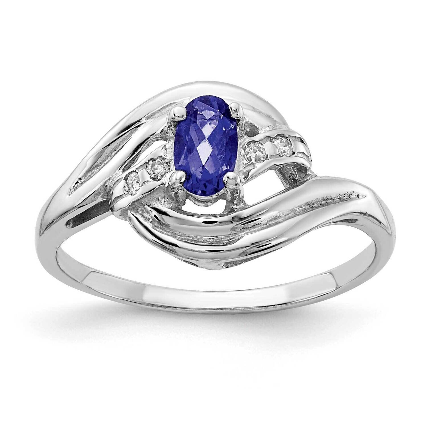 5x3mm Oval Tanzanite Diamond Ring 14k White Gold X9723T_AA, MPN: X9723T_AA, 883957642437