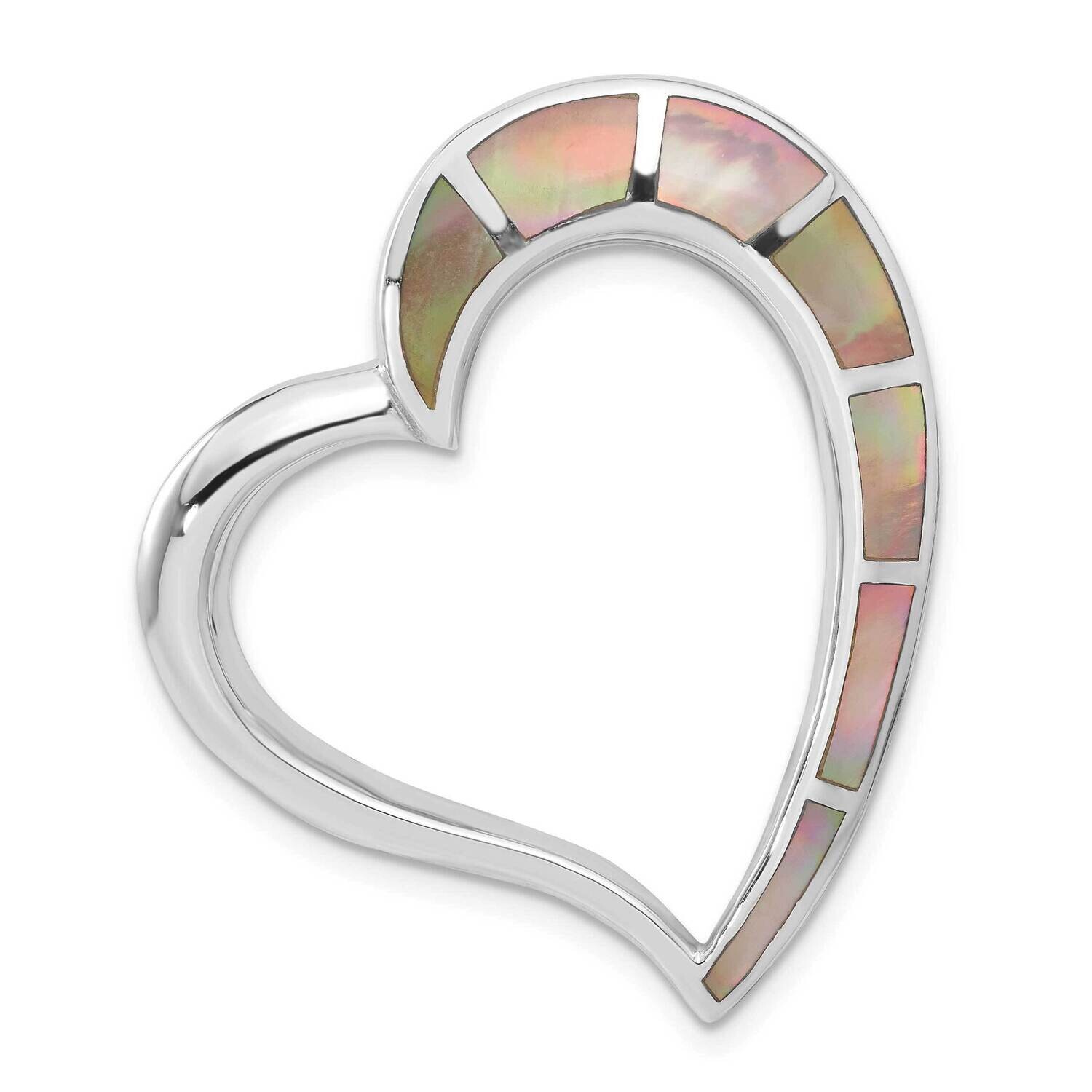 Tan Shell Heart Pendant Sterling Silver QP573