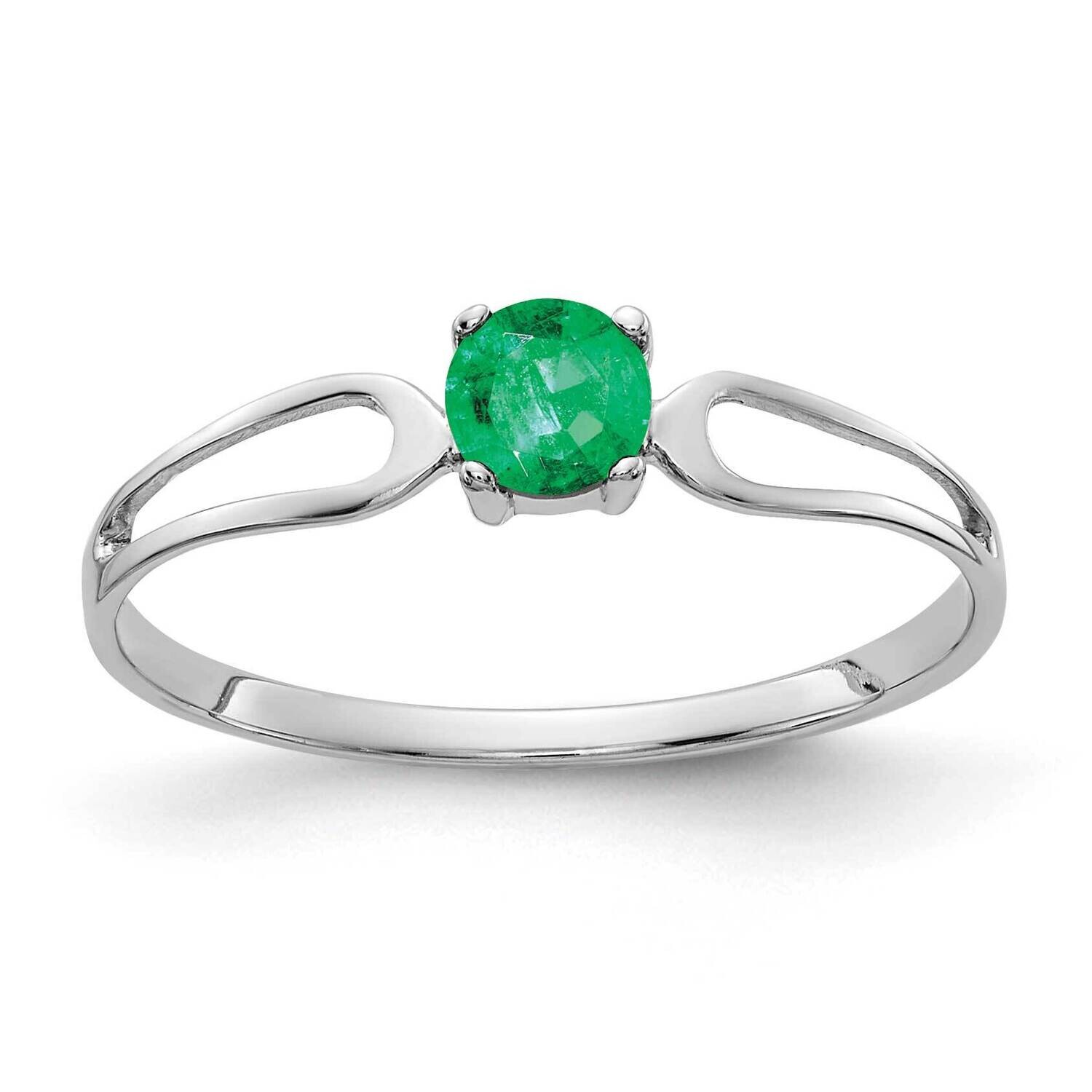 4mm Emerald Ring 14k white Gold X9673E, MPN: X9673E, 883957046617