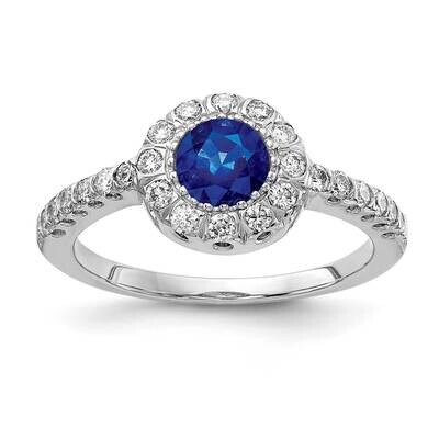 5mm Sapphire Diamond Ring 14k White Gold X9641S_AA, MPN: X9641S_AA, 883957373133